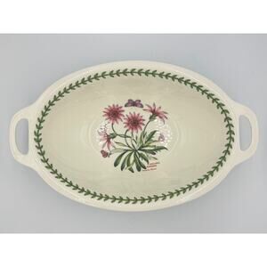Portmeirion Botanical Garden Large Oval Handled Serving Bowl 15" W/Tag